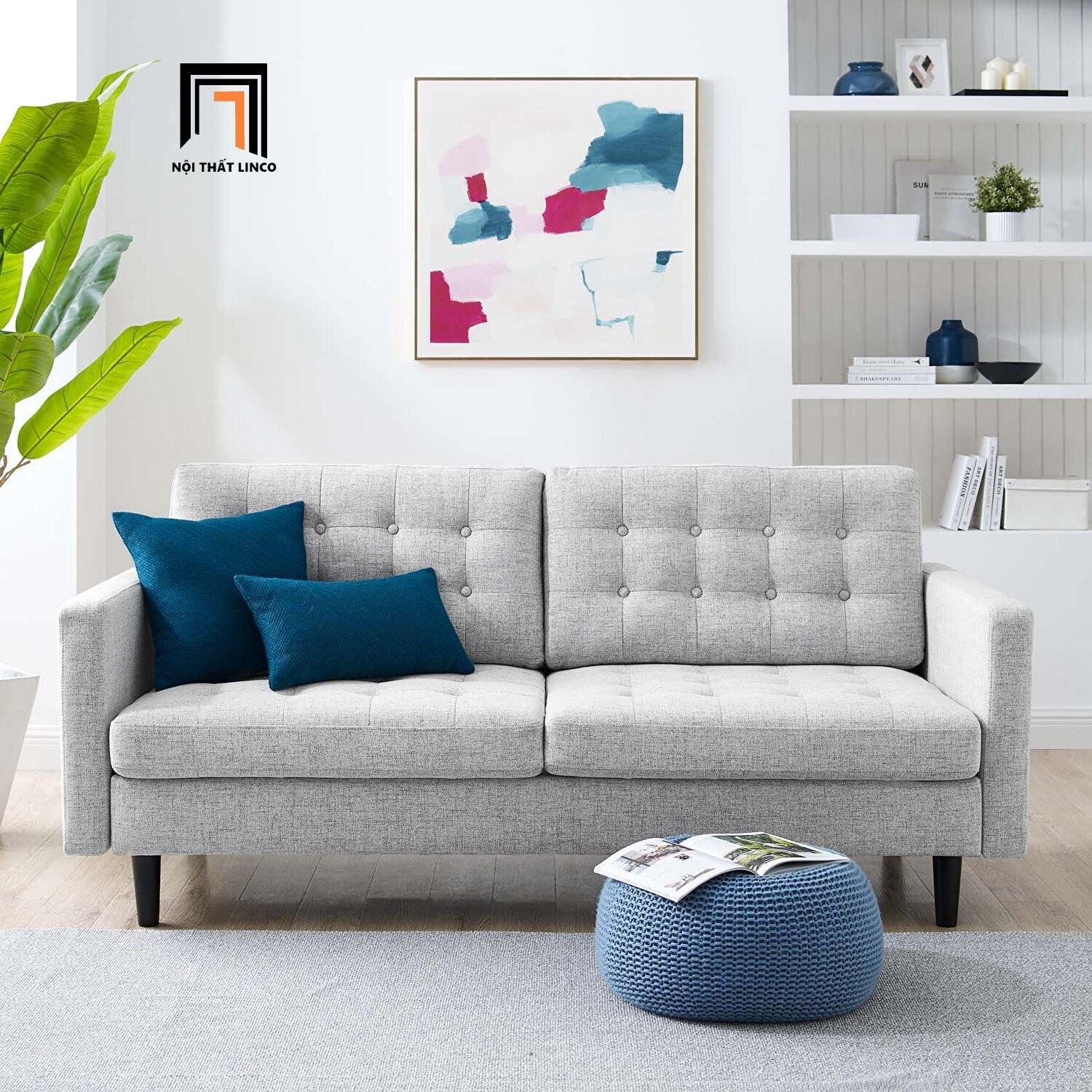  Ghế sofa băng BT8 Ramadin gia đình 2m 3 chỗ ngồi màu xám 