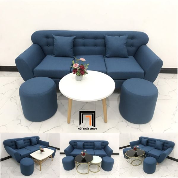 bộ ghế sofa băng xanh dương