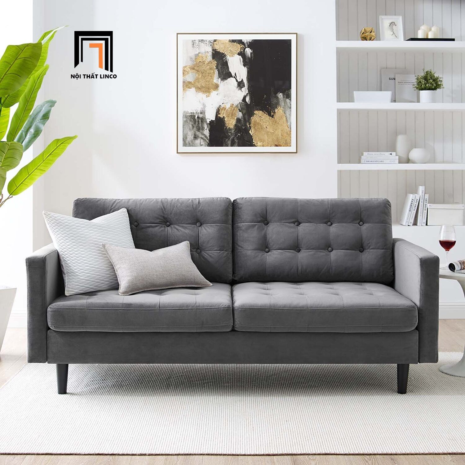  Ghế sofa băng BT8 Ramadin gia đình 2m 3 chỗ ngồi màu xám 
