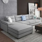  Bộ sofa U vải nỉ UT71 Ammo 3m4 màu xám trắng sang trọng 