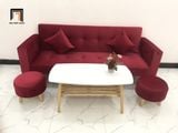  Bộ ghế sofa phòng khách giá rẻ GBL2 dài 2m đỏ đô vải nhung 