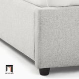  Giường bọc vải giá rẻ GN129 Eolia màu xám trắng cho gia đình 