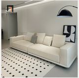  Ghế sofa văng nỉ xám trắng BHQ63 Caplin dài 2m6 sang trọng 