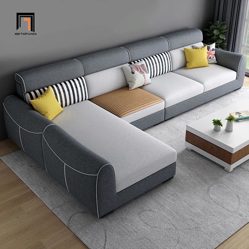  Set ghế sofa phòng khách nỉ KT7 Hady phối màu xinh xắn 