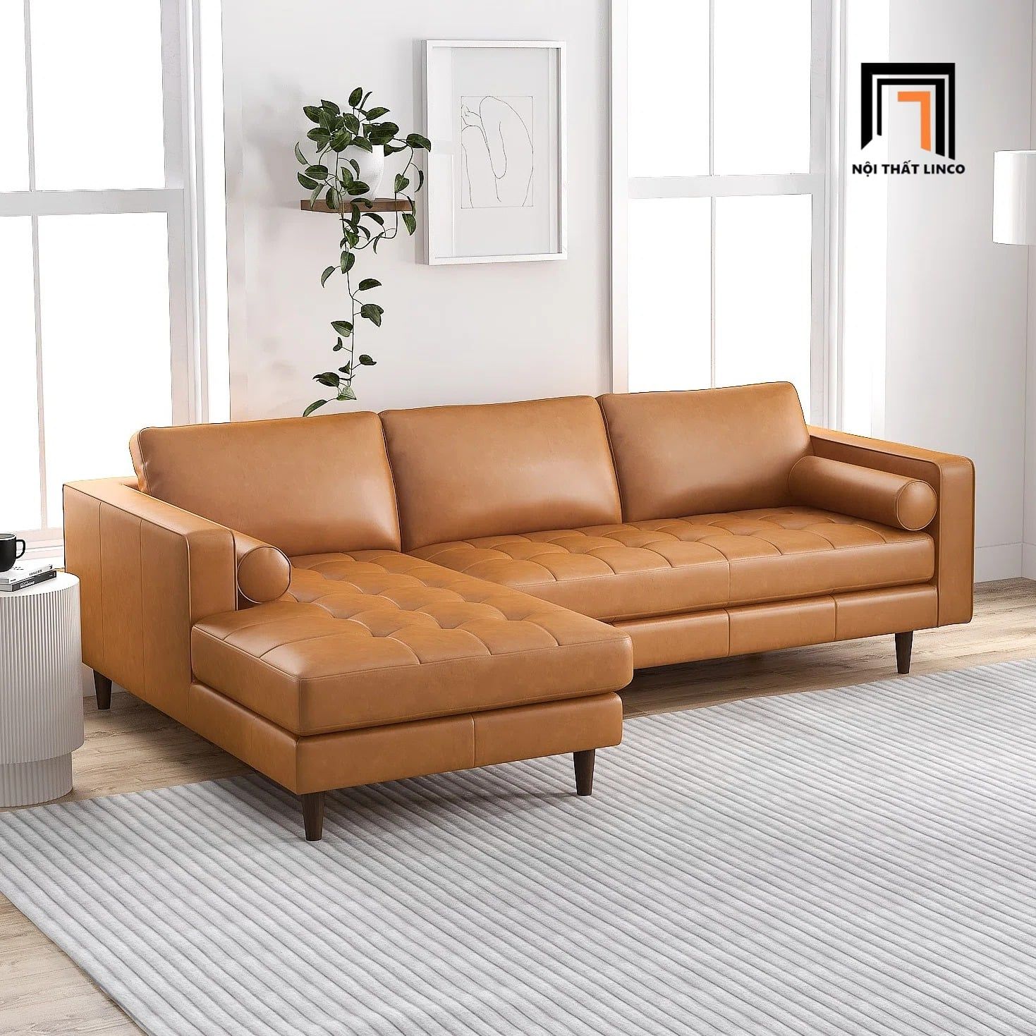  Bộ ghế sofa U UT72 Matilda 3m2 bọc da công nghiệp đẹp 