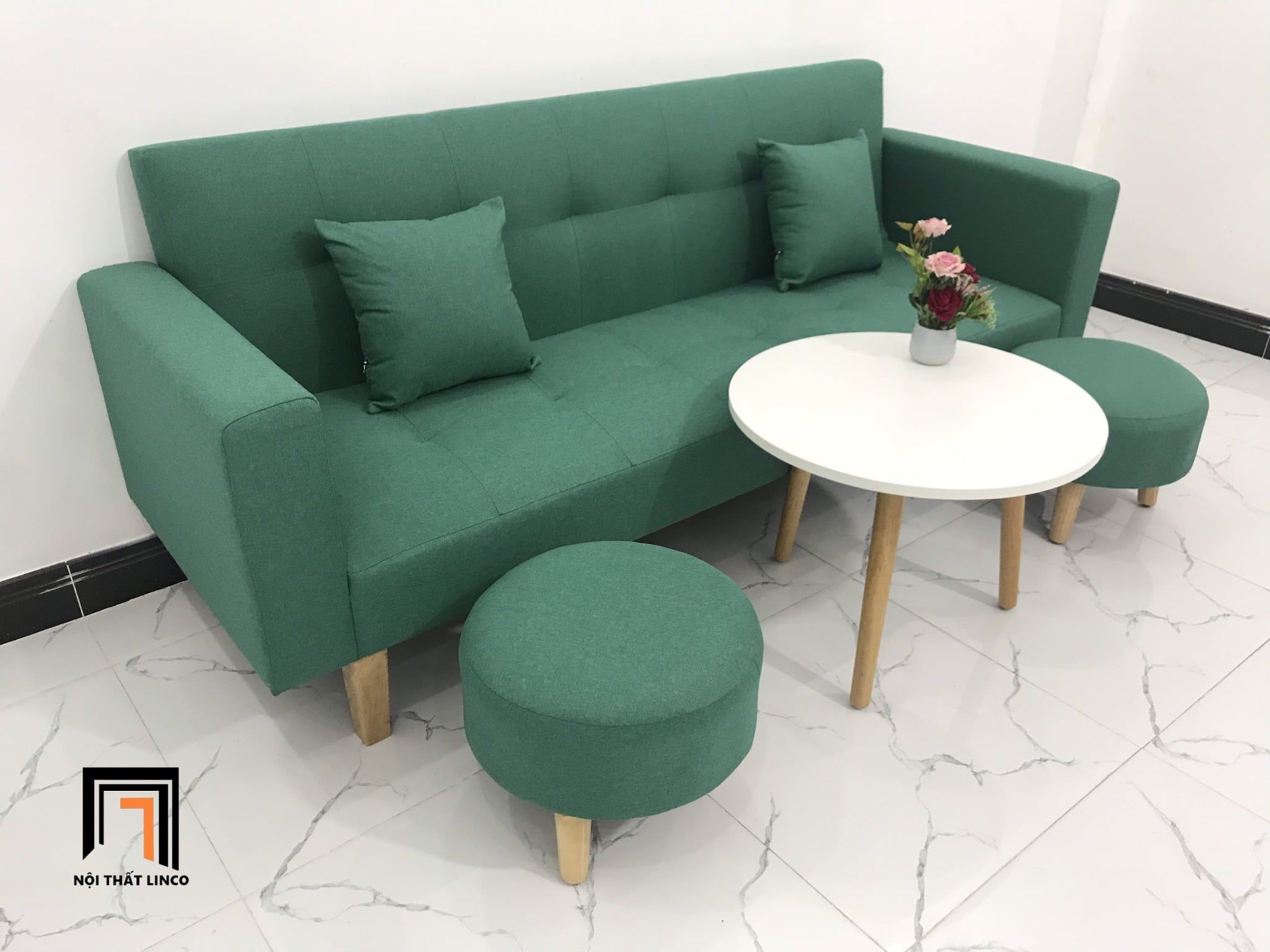  Bộ ghế sofa giường thông minh GBL2 2m hiện đại màu xanh ngọc 