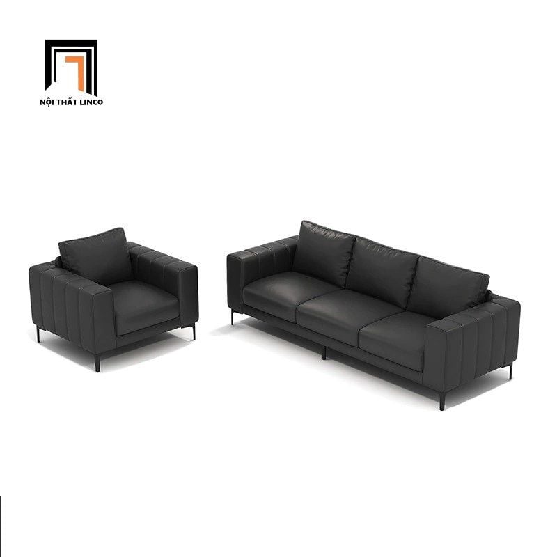  Ghế sofa băng da pvc màu đen BHQ64 Hacien 2m1 hiện đại 
