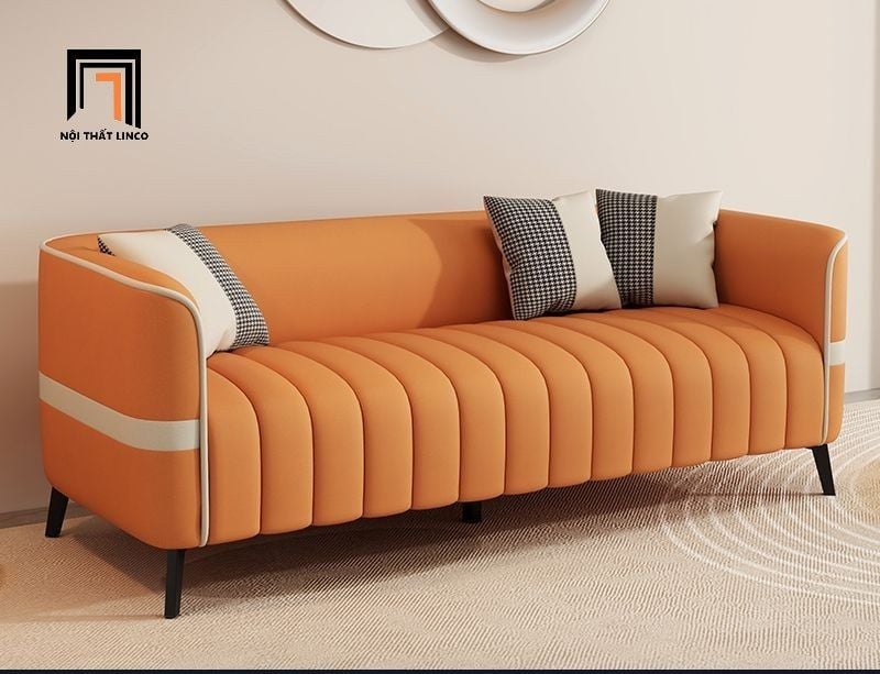  Ghế sofa băng cong da trắng kem BHQ60 Chapada 2m trẻ trung 