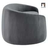  Ghế sofa băng cong vải nhung BT55 Chesterfield 2m2 xám đen 