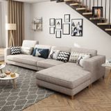  Sofa chữ U giá tốt UT65 Charles 3m3 phối màu xám trắng đẹp 