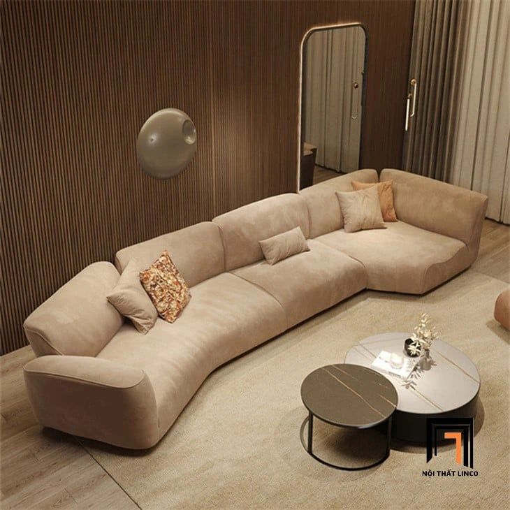  Sofa chữ U vải nỉ UT34 Forting 3m2 phòng khách sang trọng 