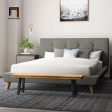  Giường ngủ giá rẻ GN120 Jovah bọc vải màu xám lông chuột 