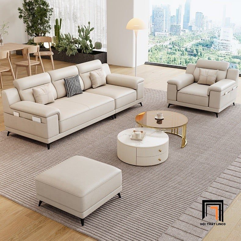  Ghế sofa băng da công nghiệp BHQ62 Pilton 2m4 sang trọng 