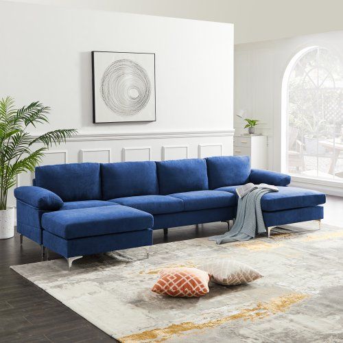  Bộ ghế sofa chữ U GT64 Denavy 3m2 x 1m4 vải cotton mềm 