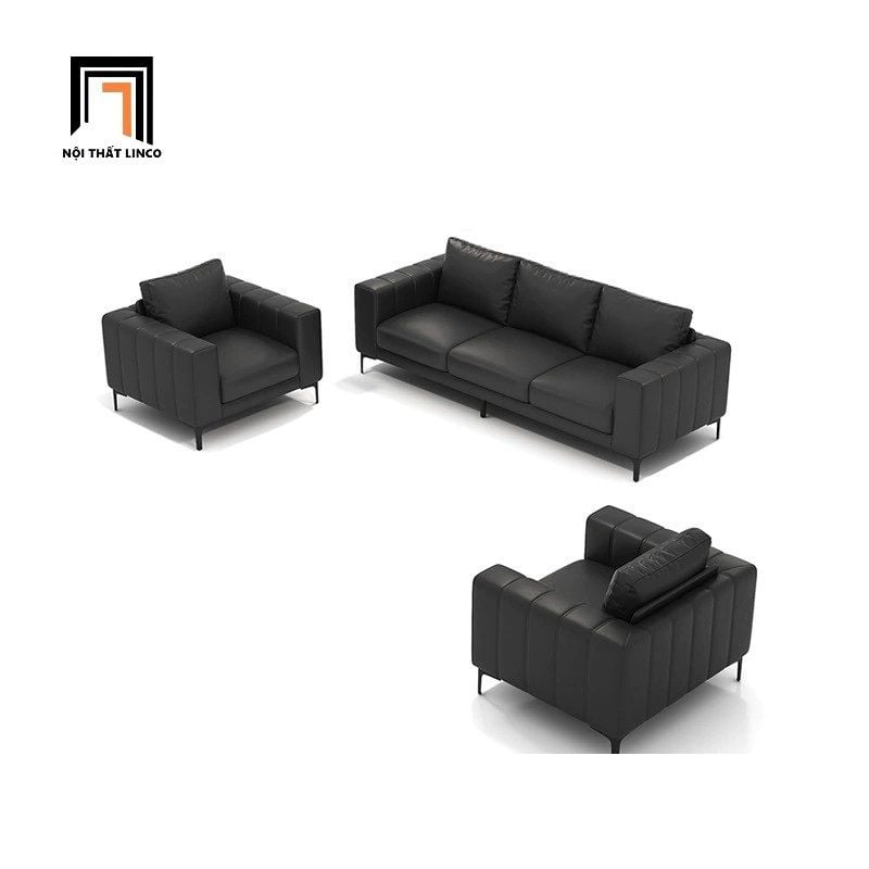  Ghế sofa băng da pvc màu đen BHQ64 Hacien 2m1 hiện đại 