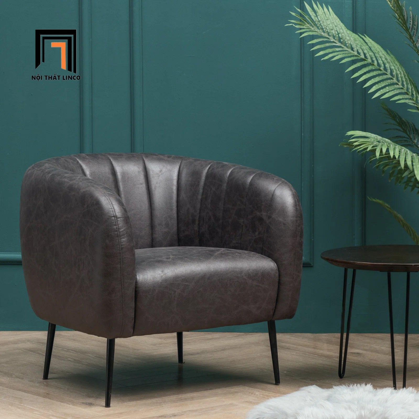  Ghế sofa đơn da công nghiệp DT10 Indianola màu nâu sang trọng 