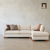  Bộ sofa U vải nỉ UT75 Tuxedo dài 3m rộng 1m9 màu be sang trọng 