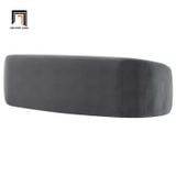  Ghế sofa băng cong vải nhung BT55 Chesterfield 2m2 xám đen 