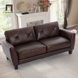  Set ghế sofa màu nâu cho gia đình KT142 Nayelys bọc da Pu đẹp 