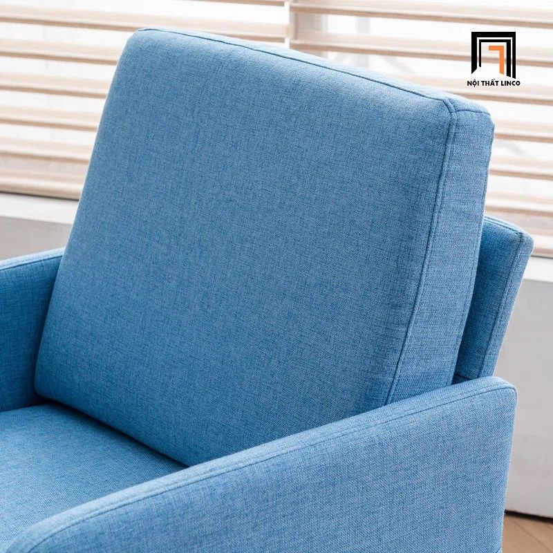  Ghế sofa đơn phòng khách giá rẻ DT105 Ghisham vải xanh dương 