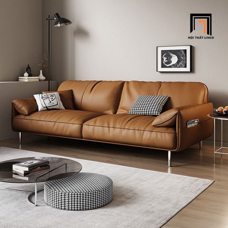  Bộ ghế sofa da giả cao cấp KT133 Alos phòng khách chung cư 