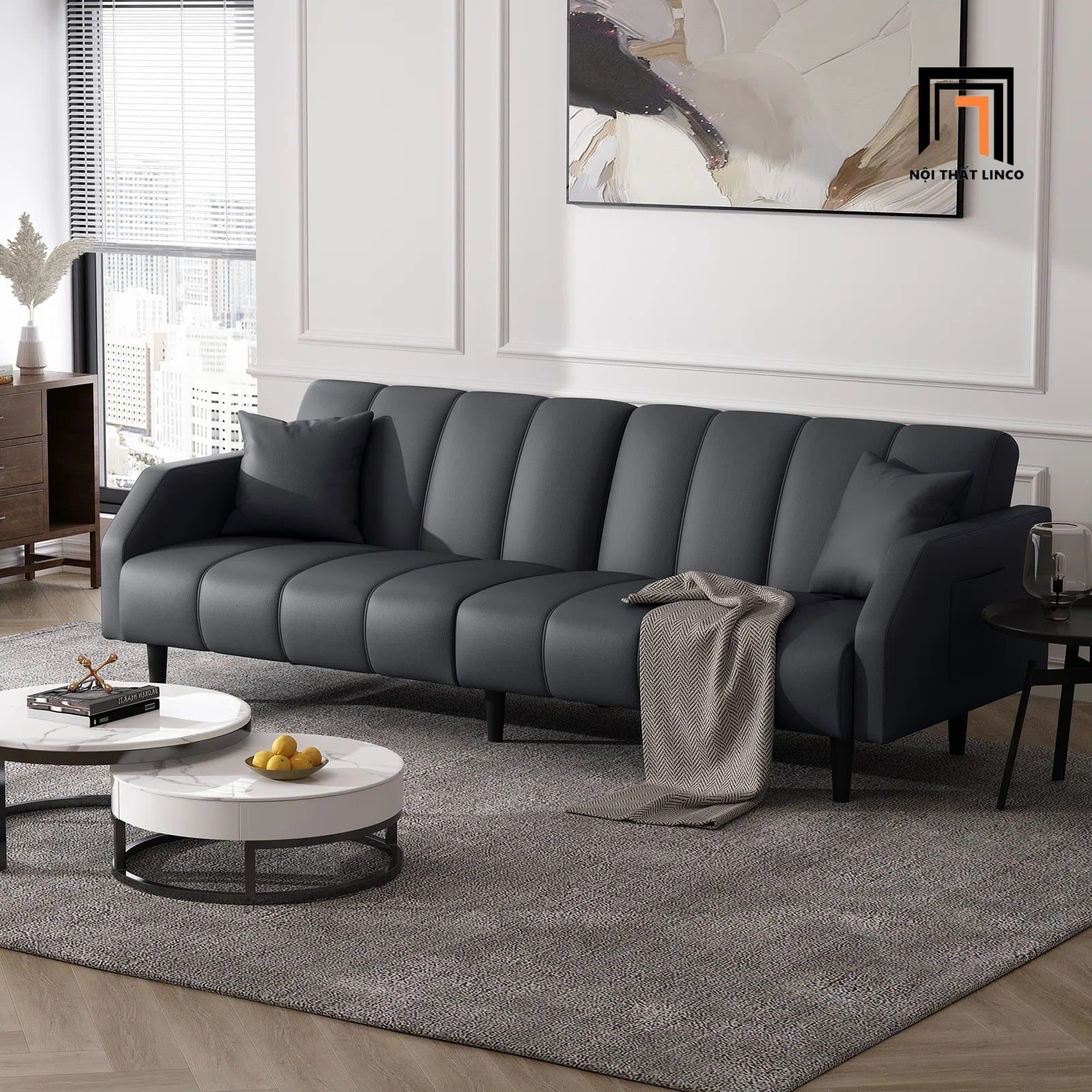  Sofa phòng khách KT190 Fabry kiểu chia múi độc đáo 
