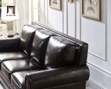  Ghế sofa băng da màu nâu đậm BHQ47 Clyro 2m1 tân cổ điển 