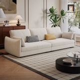  Set 2 ghế sofa phòng khách KT150 Lacon vải nỉ mềm trắng kem 
