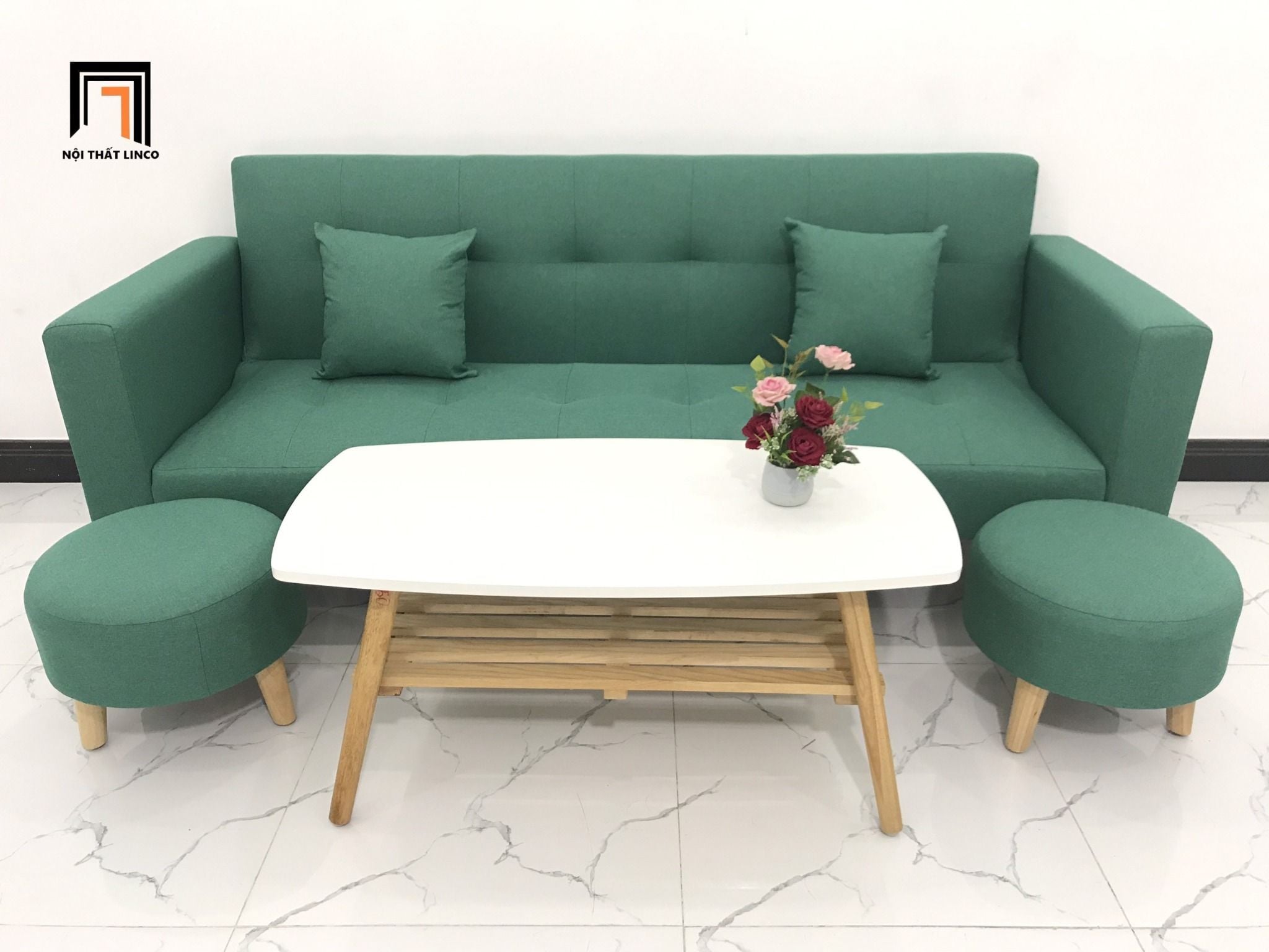  Bộ ghế sofa giường thông minh GBL2 2m hiện đại màu xanh ngọc 