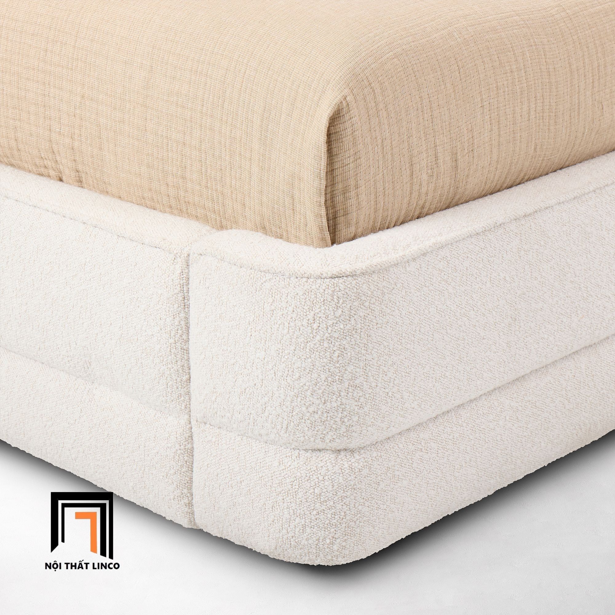  Giường ngủ bọc nệm gia đình GN127 Chula vải lông cừu xinh xắn 