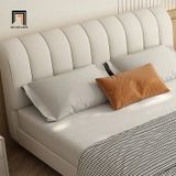  Giường ngủ da giả màu xám trắng GN81 Moya chia múi nổi bật 