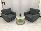  Ghế sofa đơn màu xám lông chuột DL5 Piloc cho văn phòng 
