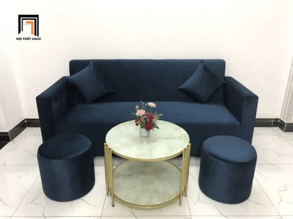bộ ghế sofa băng xanh đậm