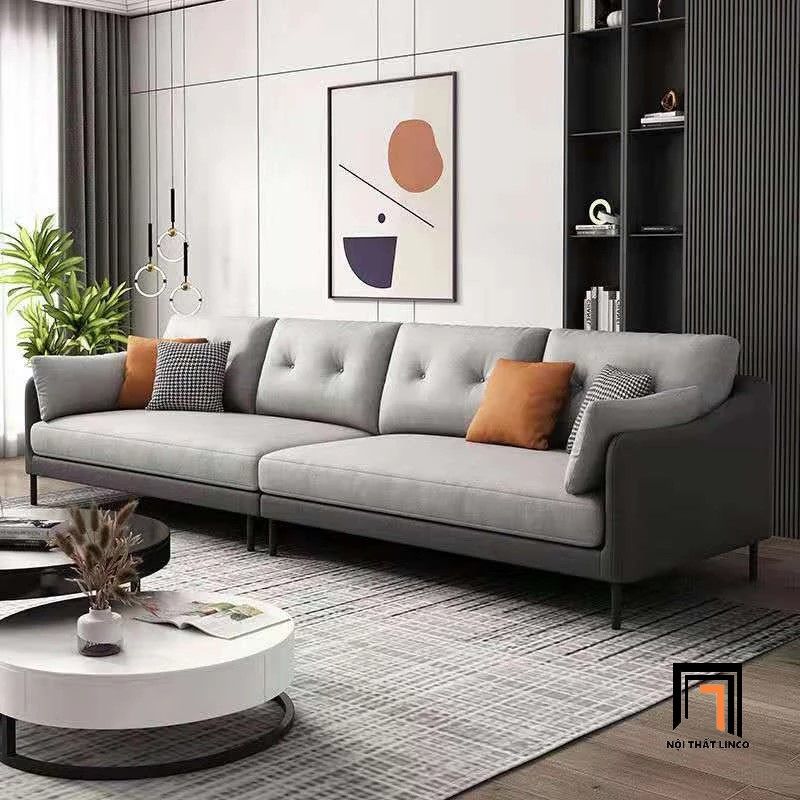  Set ghế sofa da giả hiện đại KT113 Nordice phòng khách đẹp 