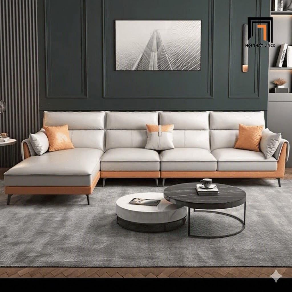  Sofa phòng khách KT29 Appelo thiết kế sang trọng bọc da giả 