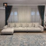  Bộ ghế sofa góc L vải nỉ xám GT291 Lacaune 3m4 x 1m6 giá rẻ 