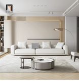  Ghế sofa văng nỉ xám trắng BHQ63 Caplin dài 2m6 sang trọng 