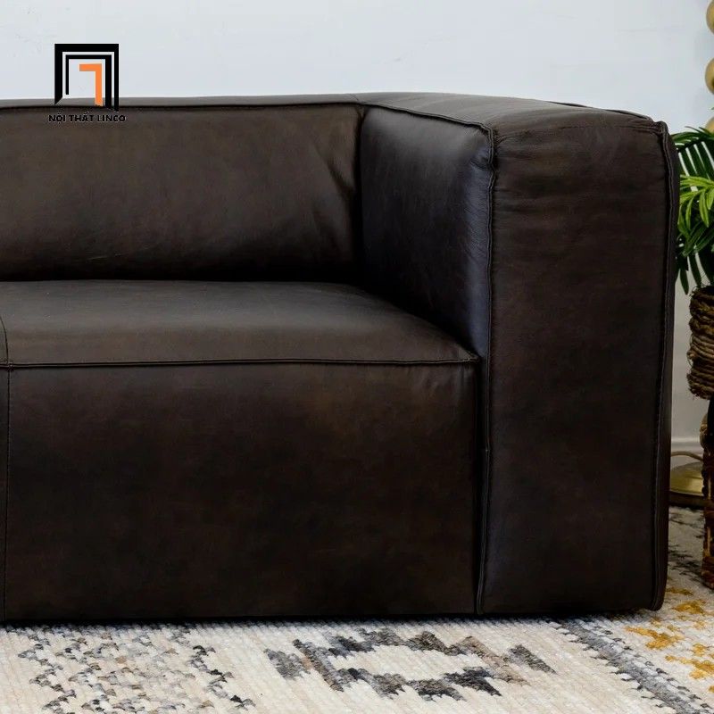  Ghế sofa băng da giả cao cấp BT9 Bezeme dài 2m da màu nâu 