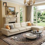  Bộ ghế sofa góc L trắng kem GT279 Solyn 2m4 x 1m6 giá rẻ 