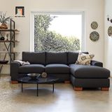  Bộ ghế sofa góc L GT14 Melrose 2m4 x 1m6 màu xám đen 
