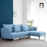  Bộ ghế sofa góc xanh dương vải nhung GT282 Bioude 2m4 x 1m6 