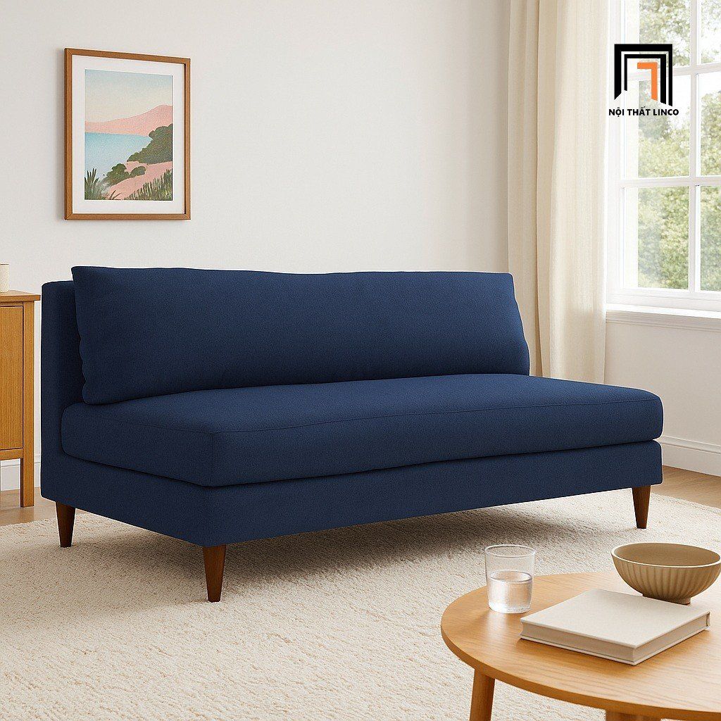  Ghế sofa băng nhỏ gọn BT221 Nicky dài 1m8 màu xanh đậm 