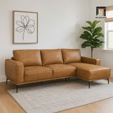  Ghế sofa góc L phòng khách 2m4 x 1m6 GT15 Harlow màu da bò 