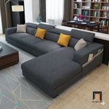  Bộ ghế sofa chữ L GT287 Eymet dài 3m x 1m6 vải nỉ xám đậm 
