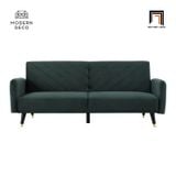  Ghế sofa giường bật nằm GB1 Decom vải nhung xanh lá dài 2m 