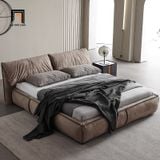  Giường ngủ bọc da sang trọng GN114 Lakonta màu xám ghi đẹp 