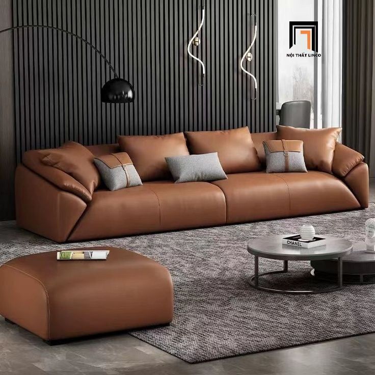  Ghế sofa văng hiện đại BHQ28 Orizaba dài 2m7 da giả màu nâu 