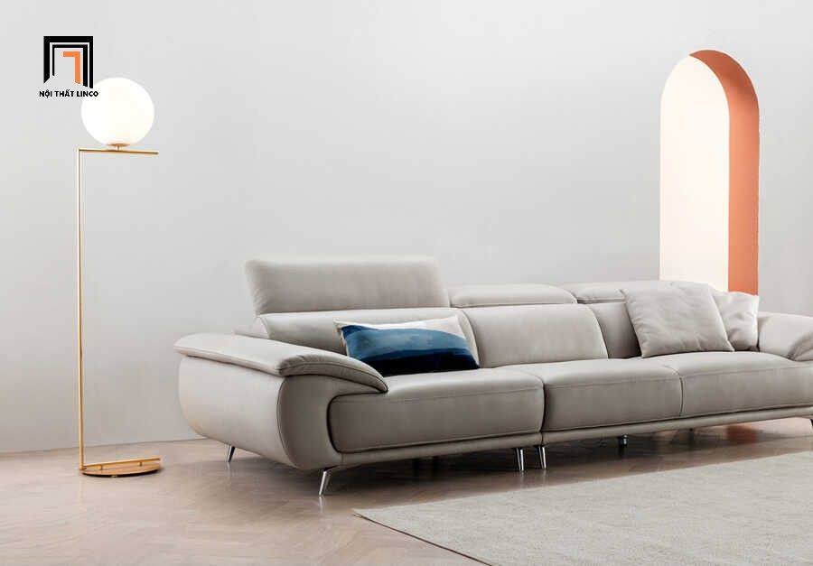  Sofa băng da màu xám BHQ38 Cordia 2m5 kiểu dáng hiện đại 