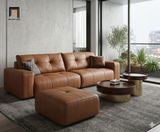  Bộ ghế sofa băng 2m2 kèm đôn BHQ98 Hague da giả màu nâu 