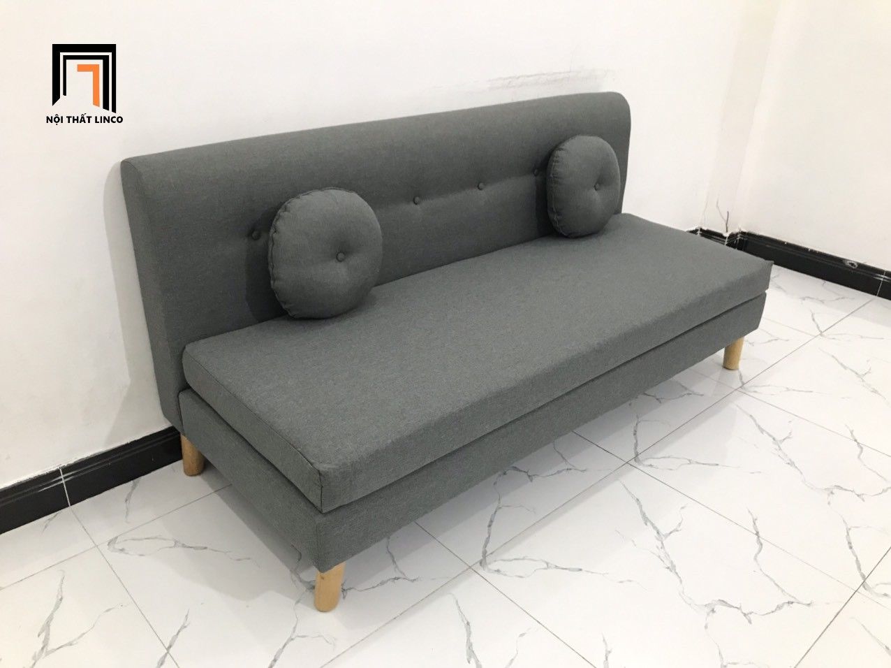  Bộ ghế sofa băng nhỏ gọn BL8 BKT dài 1m7 vải bố mềm 